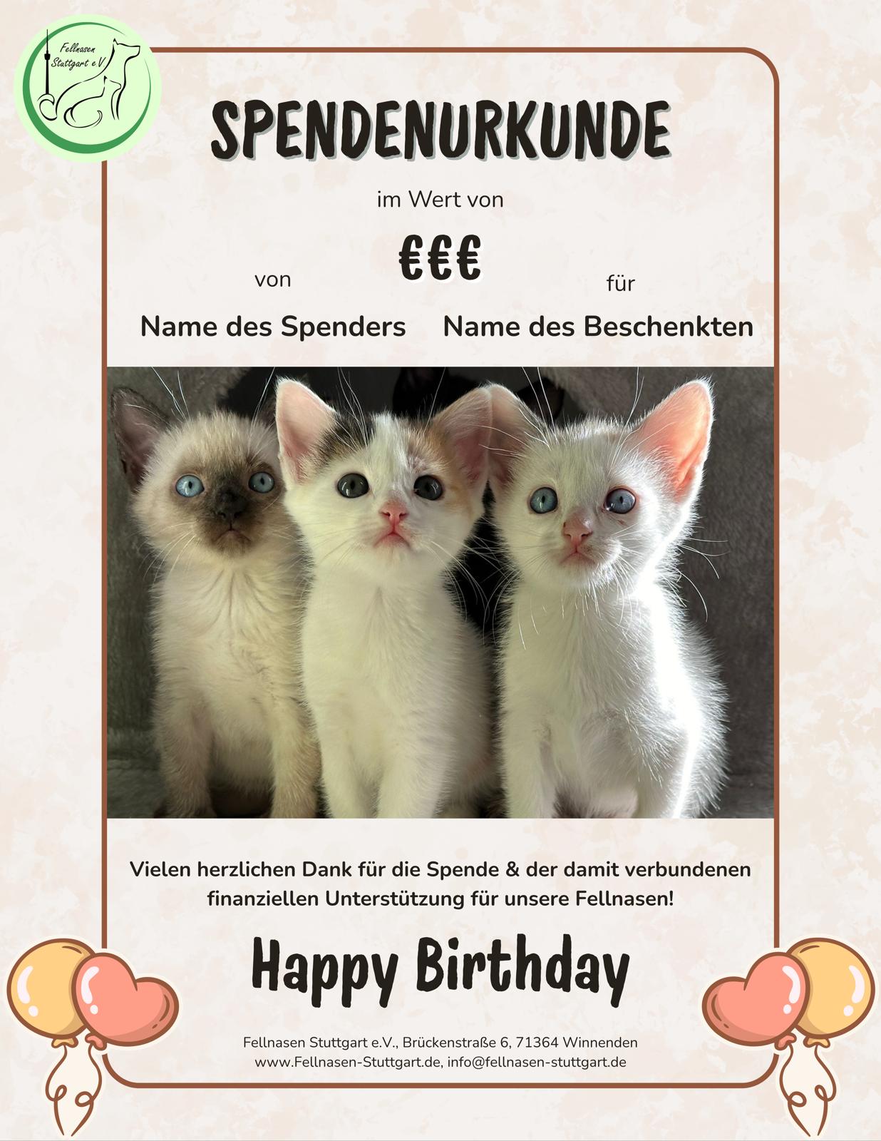 Spendenurkunde Geburtstag 3