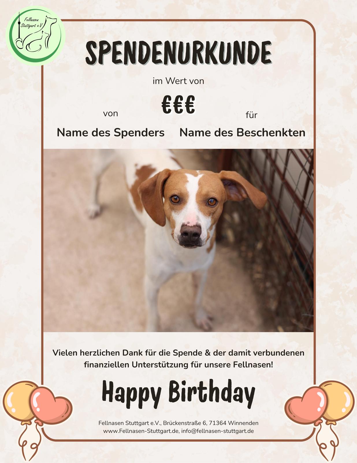 Spendenurkunde Geburtstag 4
