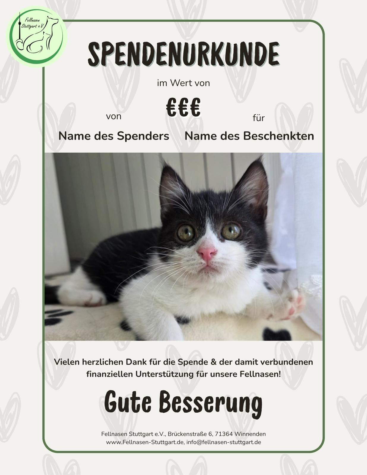 Spendenurkunde Gute Besserung